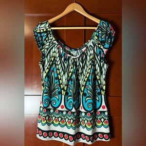 Cocomo Multicolor Paisley Print Top Size Large